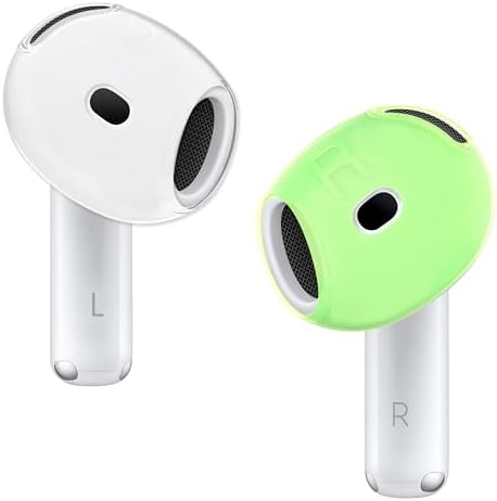Ultimate Performance Glow-in-the-Dark Anti-Scratch Ear Tips for Air Pods 4 – Ergonomic Comfort and Superior Grip for Active Lifestyles – US Patent Registered Earbud Covers for Enhanced Noise Isolation and Durability