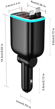 90 W Retractable USB-C Car Charger Adapter – Fast Charging, Universal Compatibility & Clutter-Free Design for Effortless Travel – Ideal Gift for Tech Enthusiasts and Daily Commuters