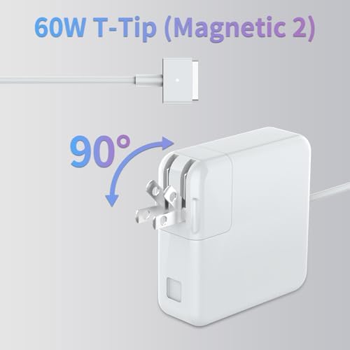 Elevate Your Charging Efficiency with the High-Performance 60 W/45 W T-Tip Magnetic Power Adapter for Mac Book Air (2012-2015) – Unmatched Compatibility for Models A1425, A1502, A1465, A1466, A1436, A1435 – Ultra-Lightweight & Travel-Friendly Design for Effortless Power On-the-Go