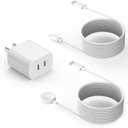 Premium 2-in-1 USB-C Magnetic Charging Cable for i Phone & Apple Watch – 6.6 FT Dual Device Fast Charger for i Watch Series 10-1 & i Phone 14/13 – Streamline Your Power Needs with Enhanced Compatibility and Superior Design