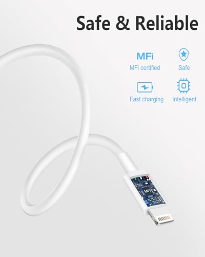 Ultimate Car i Phone Carplay Charging Cable – 2 Pack USB A to Lightning Cords for i Phone 14/13/12/11/Pro Max/XS/XR/X/8/7/6 Plus/SE & i Pad 9/8/7/6/5, Mini 5/4/3/2, Air 3/2 – Fast Charging, 3 FT White – Superior Compatibility & Performance for Road Trips and Daily Commutes