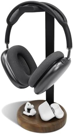 Elevate Your Workspace with the GEVO Premium Wooden Headphone Stand – Stylish and Versatile Universal Headset Holder for Airpods Max, Gaming Gear & More – Enhance Desk Organization and Visual Appeal with This Durable Audio Accessory