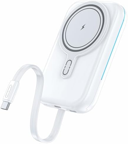 HUOTO 10000 m Ah Magnetic Power Bank in Light White – Ultimate Fast Charging Solution for Smartphones and Tablets with Enhanced Portability and Compatibility HUOTO 10000 m Ah Magnetic Power Bank in Light White – Ultimate Fast Charging Solution for Smartphones and Tablets with Enhanced Portability and Compatibility