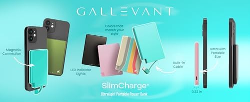 Magnetic Ultra-Slim 5000 m Ah Power Bank with Integrated USB-C Cable – Lightweight Travel Charger for i Phone 15 & Android Devices, TSA Compliant, Effortless Charging with Adhesive Magnet for Ultimate Convenience