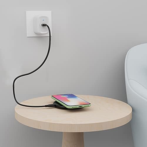Streamlined 15 W Qi-Certified Wireless Charging Pad by Amazon Basics for i Phone & Samsung – Ultra-Fast Charging, Case-Friendly with Non-Slip Surface, Elegant Black Finish, Includes USB Cable for Effortless Setup and Stability at Home or Office