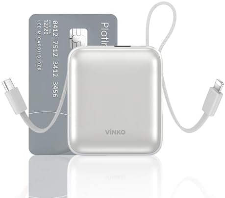 Ultra-Fast 22.5 W Mini Power Bank: 10,000 m Ah Portable Charger with Built-in Cables & LED Display | Charge 3 Devices Quickly | Sleek Design for Travel | Ideal for i Phone, Samsung, Android | Durable & Safe Power Supply for Everyday Use