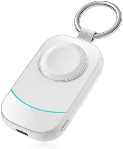 Portable Keychain Charger for Apple Watch – 2500 m Ah Fast Wireless Power Bank for Series 10, 9, SE & Ultra 2 – Essential Travel Companion for Effortless Charging Anytime, Anywhere – Lightweight, Durable, and User-Friendly Design for Active Lifestyles – Versatile Smartwatch Charging Solution