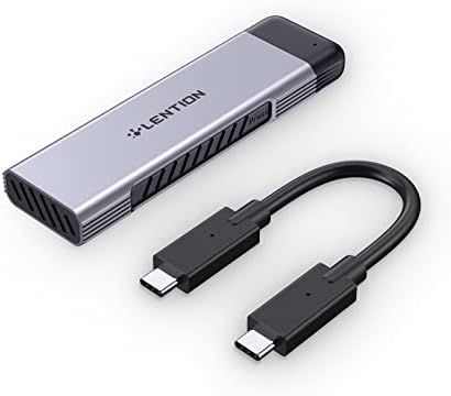 LENTION Space Gray USB C to NVMe & SATA M.2 SSD Enclosure – High-Speed 10 Gbps Adapter for 2280/2260/2242/2230 Sizes, UASP Enabled, Compatible with Mac OS and Windows – Ultimate Portable External Drive Solution for Enhanced Data Management and Performance