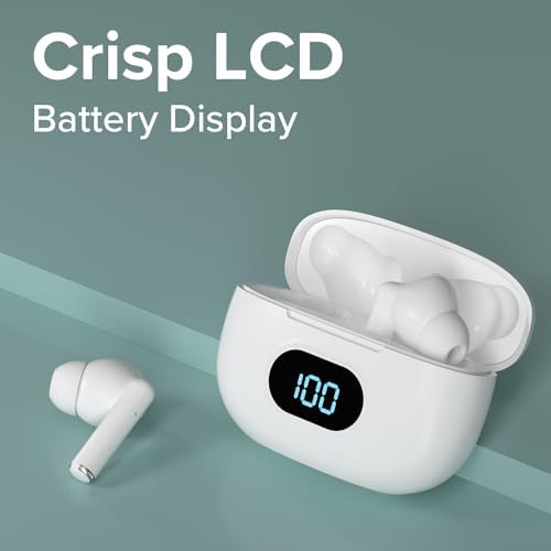 Coby True Wireless Earbuds with Smart Battery Indicator Case | Ultra-Light Bluetooth Earbuds Featuring Built-in Mic and Sweat-Proof Gel Tips | Perfect for Active Lifestyles with Up to 10-Hour Playtime (White) – Seamless Device Compatibility and Effortless Connectivity
