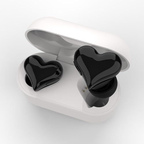 Heart-Shaped Bluetooth 5.3 Earbuds for Couples – Stylish Purple Wireless Earphones with Exceptional Hi-Fi Stereo Sound, Advanced Noise-Canceling Technology, and Portable Charging Case for Active Lifestyles and Romantic Escapes