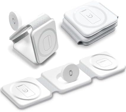 Revolutionize Your Charging Experience with the Advanced 3-in-1 Wireless Charger for i Phone, Apple Watch, and Air Pods – Portable Magnetic Mag-Safe Station for i Phone 12-16 – Fast, Efficient Charging in Sleek Black Design for On-the-Go Lifestyle