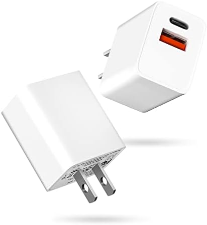 Dual-Port 20 W USB-C Wall Charger – 2 Pack Fast Charging Adapter for i Phone 15/14 & Apple Watch Series 8/7/SE – Compact Travel Power Plug with Smart Charging Technology for Enhanced Device Compatibility and Speed
