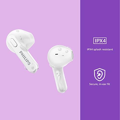 Philips T2206 True Wireless Earbuds – Compact Charging Case, IPX4 Water-Resistant Design, Enhanced Audio Mobility for Active Lifestyles, Rapid Pairing Technology, Secure Fit for Music Lovers and Fitness Enthusiasts