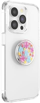 Mag Safe-Compatible Glitter Pop Socket Phone Grip & Stand – Stylish Clear Kickstand for Secure Wireless Charging and Effortless Media Viewing, Essential Cute Accessory for Enhanced Mobile Experience