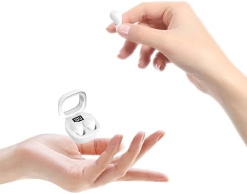 Revolutionary SK19 Sleep Earbuds for Side Sleepers | Ultra-Compact Wireless Bluetooth Earphones Tailored for Small Ears | Discreet Invisible Design with Hands-Free Mic for Effortless Calling | Enhanced Connectivity in Stylish Khaki | Ideal for Restful Sleep and Everyday Listening