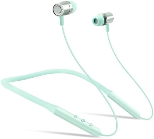 Lightweight Bluetooth Neckband Headphones – Stylish Wireless Earbuds with Noise Cancelling Mic, 10-Hour Battery Life, Sweatproof & Magnetic Design – Perfect for Active Women & Kids, Ideal for Running, Sports & Everyday Use – Includes Portable Case in Blue