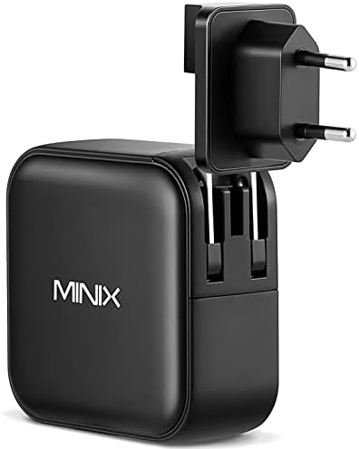 MINIX NEO P3 100 W Ga N Turbo Wall Charger – High-Speed 4-Port Charging Hub with 3 USB-C Ports (Max 100 W/20 W) & 1 USB-A Port (Max 18 W) – Ultimate Compatibility for Mac Book Pro, i Phone 14, i Pad Pro, Galaxy S9 & More – Compact Design for Travel & Daily Use – Fast Charge Multiple Devices Safely & Efficiently