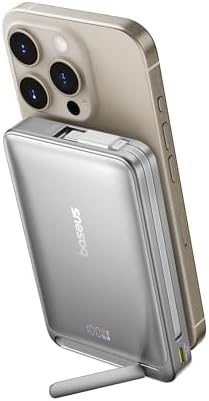 Baseus Magnetic Portable Charger for i Phone – 5,000 m Ah Qi2 Certified Wireless Power Bank with 15 W Mag Safe Compatibility & 20 W USB-C Fast Charging for i Phone 16/15/14/13/12 – Sleek, Lightweight Design for On-the-Go Power Solutions