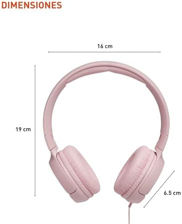 JBL Tune 500 Wired On-Ear Headphones – Lightweight, Portable Design with Pure Bass Audio for Optimal Sound Quality, Tangle-Free Cable for Easy Storage, One-Button Mic for Effortless Hands-Free Calling & Voice Activation – Perfect for Daily Use and Travel (Black)