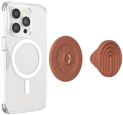 Mag Safe-Compatible Pop Socket Grip & Stand – Secure Magnetic Phone Accessory for Uninterrupted Wireless Charging, Stylish Curves Mist Design for Enhanced Hands-Free Viewing and Texting Experience