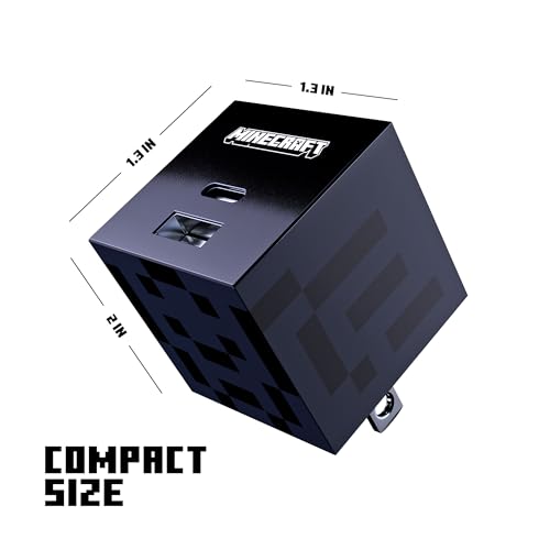 LIQUIPEL Powertek Minecraft Charging Bundle – Dynamic Dual USB-A to C Wall Adapter with Enderman Graphics & High-Speed Charge Cable for Gamers – Ultimate Portable Power Solution, Enhanced Compatibility & Durability for Devices