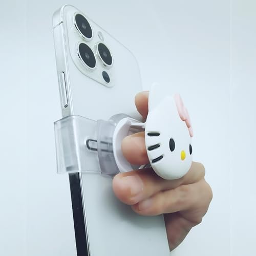 Charming Pink Cat Phone Grip Slide for i Phone – Adjustable 3 D Kawaii Cat Accessory, Wireless Charging Compatible, Lightweight & Removable Phone Holder for Secure Grip and Stylish Functionality – Perfect for Everyday Use