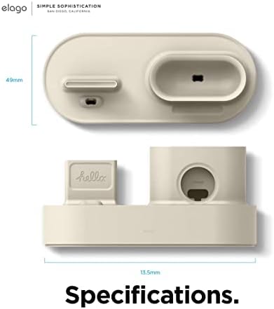 elago 3 in 1 Charging Station for Apple Devices – All-in-One Dock for i Phone, Apple Watch Series 10/9/8/7/6/5/4/3/2/1/SE, and Air Pods Pro/3/2/1 – Sleek, Space-Saving Design with Enhanced Speed and Compatibility (Original Cables Required) – Perfect for Home or Office Use