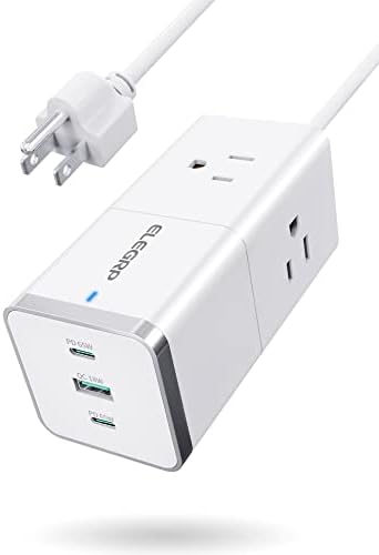 ELEGRP Surge Protector Power Strip with 3 AC Outlets & 3 USB Ports – 65 W Fast Charging USB-C Extension Cord, 5 FT Versatile Charging Station for Home and Office, Compact Design for Safe Device Protection