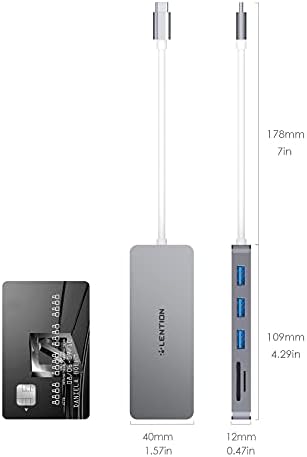 Upgrade Your Connectivity with the LENTION USB C Hub – 3 USB 3.0 Ports & SD/Micro SD Card Reader for i Phone 15, Mac Book Pro (2016-2023), Mac Air, i Pad Pro & Surface – Sleek Space Gray Design for Effortless Integration and High-Speed Data Transfer