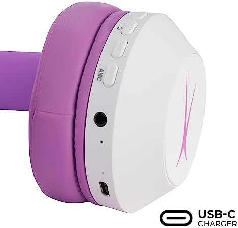 Altec Lansing Kid-Safe Wireless Headphones – Active Noise Cancellation for Children Aged 7+, 85 d B Volume Limiting, 15-Hour Battery Life, Ergonomic Foldable Design for Ultimate Comfort and Safety in Music, Movies, and Gaming