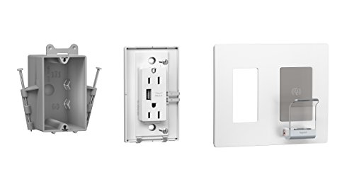 Legrand Radiant RWC826 Premium Wireless USB Charger – Qi-Certified Fast Charging Hub with 15 Amp Tamper-Resistant Outlets & Type A USB Port – Sleek White Design for Effortless Device Powering in Home & Office Environments