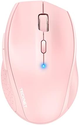 TECKNET Bluetooth Wireless Mouse – Ergonomic 4800 DPI Precision with 6 Adjustable Settings, Long-Lasting 2-Year Battery, and 6 Functional Buttons for Laptops & Windows – Sleek Grey Design for Enhanced Comfort and Productivity