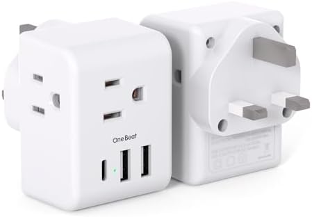 Ultimate European Travel Plug Adapter Set – Dual Pack Universal Power Converter with 3 AC Outlets and 3 USB Charging Ports (including USB-C) for Efficient Power Solutions in Italy, Spain, France, Germany, and Iceland – Essential Accessory for Global Travelers Seeking Versatile Compatibility and Rapid Charging Efficiency