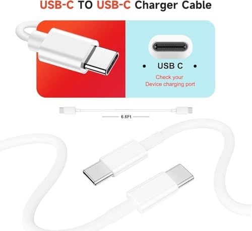 10 FT 20 W High-Speed USB-C Charger for Apple Devices – Ultimate Compatibility with Air Pods 4 th Gen, Air Pods Pro 2 nd Gen, i Phone 16/15, i Pad Air 13/12.9, and Beats Pill 2024 – Durable Woven Cable for Enhanced Flexibility and Fast Charging Efficiency – Ideal for On-the-Go Charging Needs