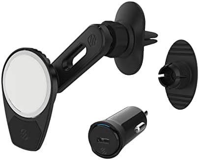 Scosche MSCODVMPD20 Magic Mount 4-in-1 Versatile Car Holder for Mag Safe Wireless Charging – Effortless Dashboard, Vent, and Swing-Arm Integration for i Phone 15/14/13/12 Series – Secure Magnetic Grip & Fast Charging Capability – Perfect for Hands-Free Navigation and Modern Vehicle Aesthetics
