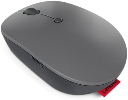 Lenovo Go Multi-Device Wireless Mouse – Versatile Dual Connectivity Bluetooth Optical Mouse with USB-C Rechargeable Battery, Adjustable DPI, Qi Charging, and Ambidextrous Design in Sleek Grey – Perfect for Multitaskers and Professionals