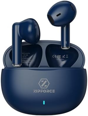 ZIPFORCE Bluetooth 5.3 True Wireless Earbuds with ENC Microphones – IPX6 Waterproof, Lightweight Design, 40-Hour Playtime, Touch Control Headphones for Seamless Audio Experience and Crystal-Clear Calls