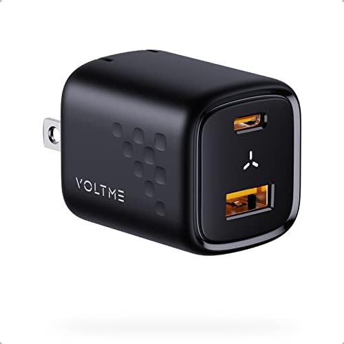 VOLTME 30 W USB C Dual-Port Fast Charger Block – Compact Foldable Wall Adapter for i Phone 14/13/12/11 Pro Max, Samsung, i Pad Pro, Pixel, Mac Book Air – Ultimate Travel Charger with Enhanced Compatibility and Speed