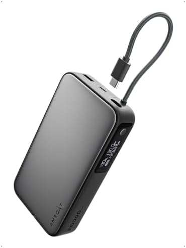 Ultimate 20000 m Ah Power Bank with 100 W PD Fast Charging and Built-in USB-C Cable – Smart Digital Display for Laptops, Tablets & Smartphones – Versatile Compatibility for Mac Book, i Pad, i Phone, Samsung, Steam Deck & More – Stay Charged Anywhere!