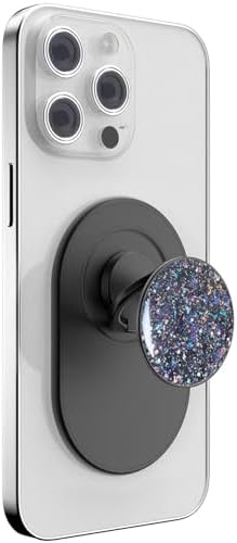 Magnetic Phone Grip for MagSafe, Phone Ring Holder Finger Kickstand Wireless Charging Compatible, Adjustable Magnet Phone Rings Gripper Stand for iPhone Mag-Safe Accessories – Sparkle Black – Enhanced Compatibility and Speed