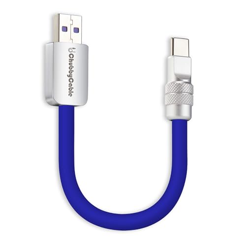 chubbycable Cute Chubby – 240W Short USB-C Cable Power Bank Fast Charging Cable Silicone Charger Cord Compatible with iPhone 16/15 Series, Desert Titanium+Desert Titanium, Type-C to Type-C, 20 inch – Enhanced Compatibility and Speed