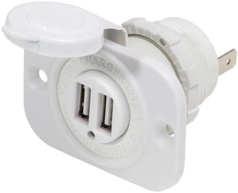 Blue Sea Systems 1016200 Marine-Grade 12 V Dual USB Charger Socket – Rapid 4.8 A Charging with Water-Resistant Design for On-the-Go Power Solutions