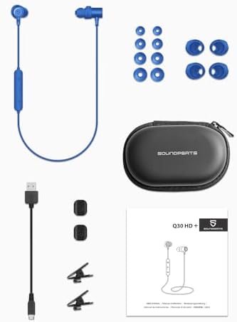Experience Unmatched Audio with Sound PEATS Q30 HD+ Wireless Bluetooth Earbuds – Sweatproof Sports Earphones with Enhanced 10 mm Drivers, apt X-HD Technology, and 12-Hour Playtime – Perfect for Active Lifestyles and Quick Connectivity with Bluetooth 5.2 and Type-C Charging