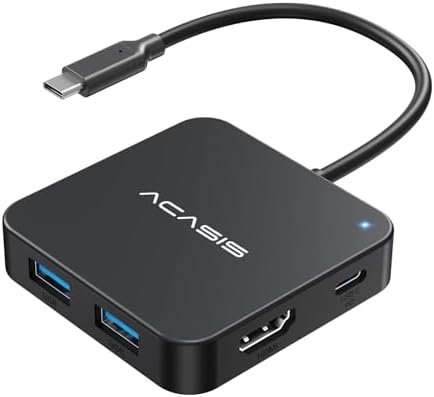 Ultra-Fast USB C Hub 10 Gbps – Multiport Adapter with 4 K 60 Hz HDMI, 100 W Power Delivery & USB A 3.2 Port – Essential Connectivity Solution for Mac Book, Dell, Lenovo, Surface & i Pad Pro – Elevate Your Workspace with Enhanced Speed and Versatility