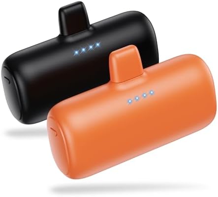 Ultra-Compact 2-Pack i Phone Power Bank – 5200 m Ah PD Fast Charging Mini Portable Charger for Travel – Cordless, Lightweight Battery Pack Compatible with i Phone 14/14 Pro/13/12/11/X/8/7/6 Plus – Essential Charging Solution for On-the-Go Lifestyles