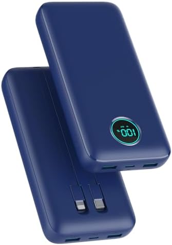 High-Capacity 40,800 m Ah Portable Charger with Built-in Cables and LCD Display – 25 W PD & QC 4.0 Fast Charging Power Bank for i Phone 16/15/14 and Android Devices (Green) – Ultimate On-the-Go Charging Solution with Enhanced Compatibility and Durability