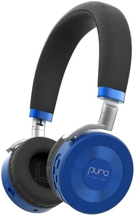 Safe & Stylish Bluetooth Headphones for Kids – Puro Sound Labs Junior Jam Plus with Volume Limiting Technology, 22-Hour Battery Life, and Comfortable On-Ear Fit, Perfect for Tablets and Smartphones in Trendy Blue Finish
