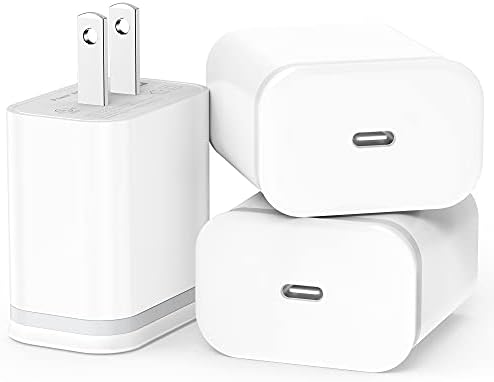 20 W USB C Charger Block 3-Pack – High-Speed Type-C Wall Plug for i Phone 6-16, i Pad & More – Portable Power Adapter for Fast Charging – Durable & Compact Design for Travel Convenience – Efficient Charging Solution for Modern Devices