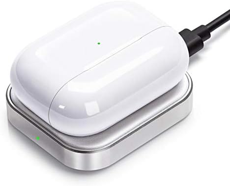 Sleek Silver Wireless Charging Dock for Air Pods Pro 2/3 & Air Pods 2 – Fast, Universal Power Solution for Effortless Charging Anywhere – Modern Aluminum Alloy Design for Home, Office, and Travel Convenience