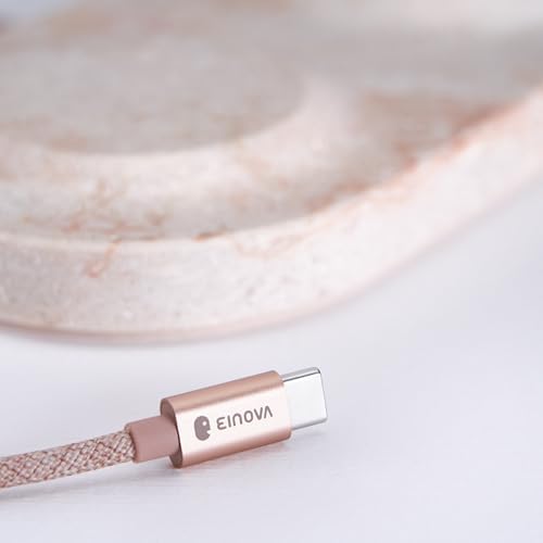 Elevate Your Charging Experience with the Einova Dual Classic Stone – Luxurious Wireless Charging Pad in Genuine Black Marquina Marble, Handcrafted in Italy, Featuring a 6 ft Integrated USB-C Cable for Fast Charging of Smartphones, Wireless Earbuds, and Smartwatches – Unmatched Aesthetics and Broad Compatibility for Qi-Enabled Devices